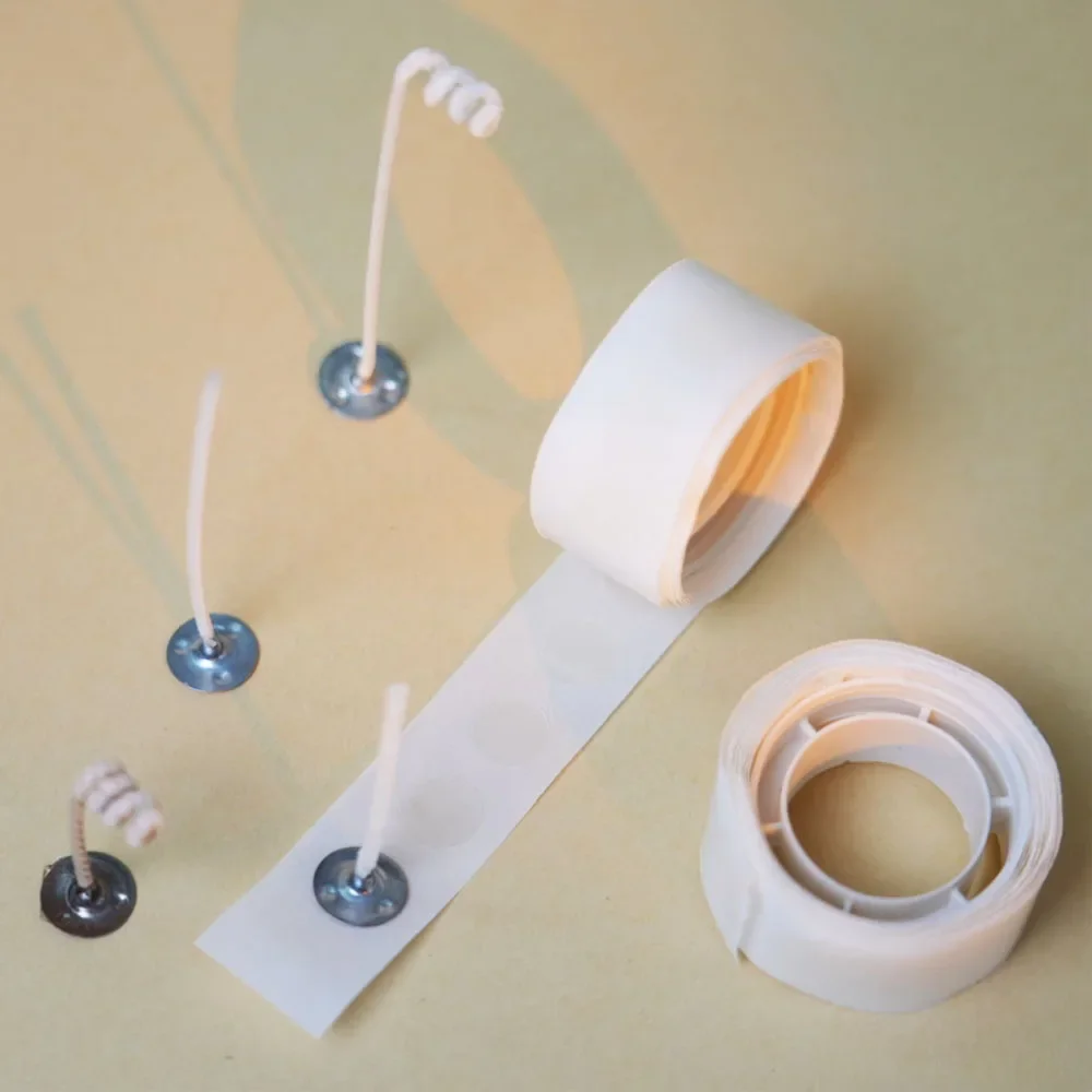 Adhesive Dot Wick - 100 Punkte/Rolle Kerzendochtaufkleber, 10 mm, doppelseitig