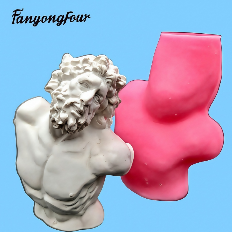 Candle Mold Silicone - Laokong Halbkörper-Silikonform, Gipsharz, Kerze, Beton, DIY