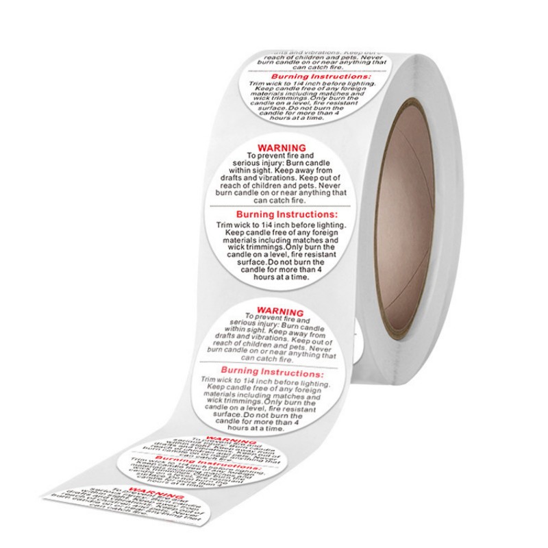 500 Stück weiße Kerzen-Warneti – Candle Warning Label Bewertung und Preis