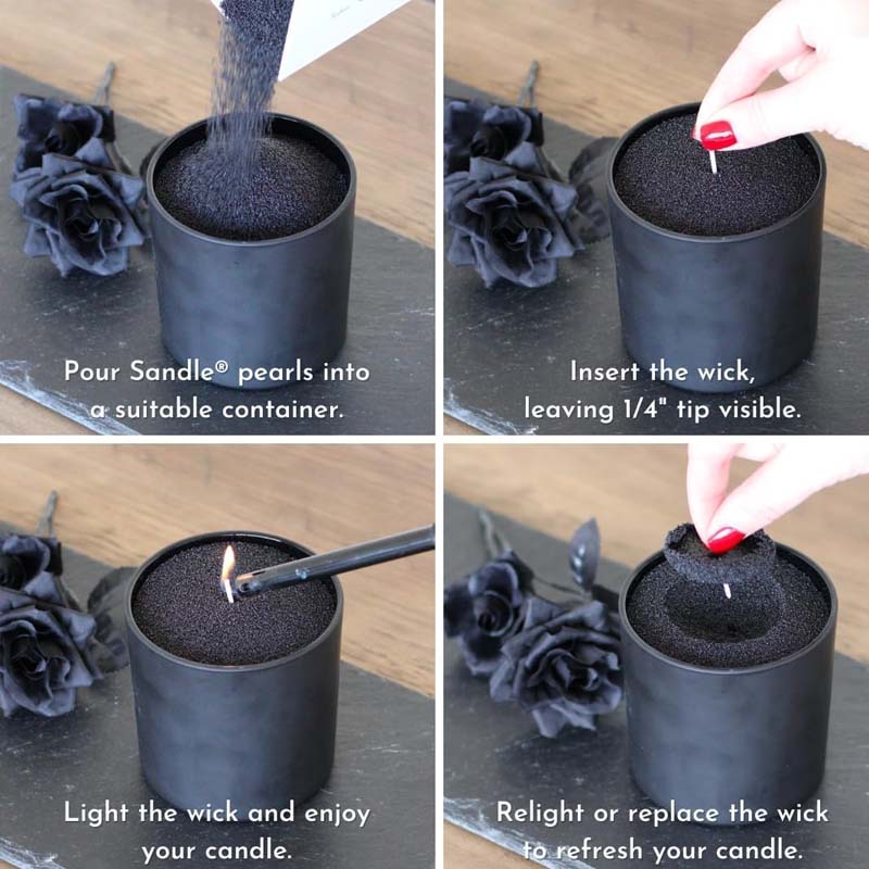Schwarzer Kerzensand mit Docht – Candle Making Reno Bewertung und Preis